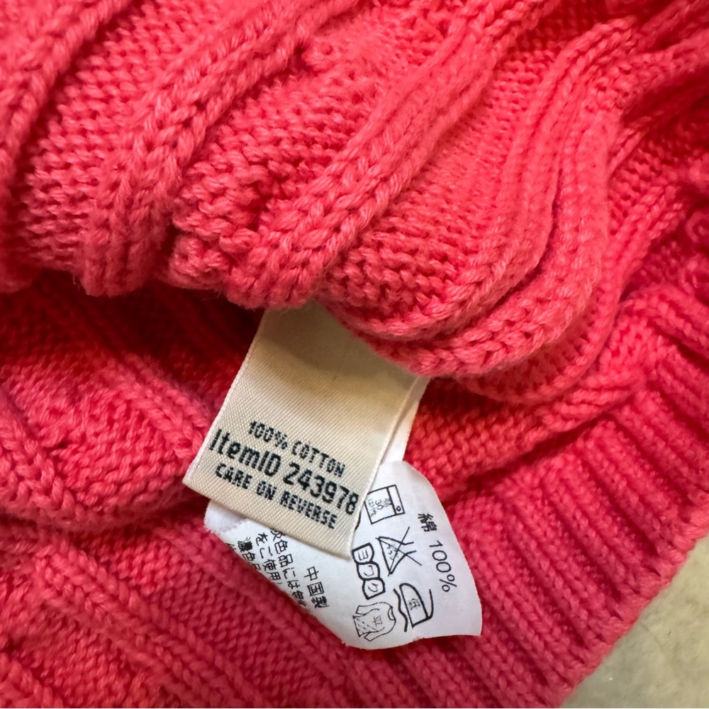 LL Bean preppy pretty pink zip up sweater cardigan 100% cotton xsmall - Picture 7 of 8